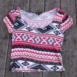 Aztec Pattern Crop Top